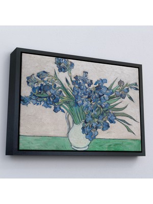 Oxyteez Ahşap Çerçeveli Vincent Van Gogh - Süsen Çiçeği Tablo - IRISES-7183