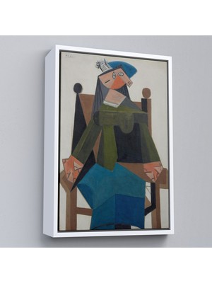 Oxyteez Ahşap Çerçeveli Pablo Picasso - Koltukta Oturan Soyut Kadın TABLOSU-7295
