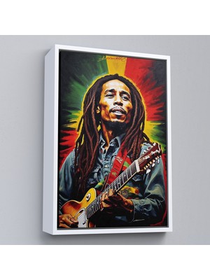 Oxyteez Ahşap Çerçeveli Bob Marley TABLOSU-7863