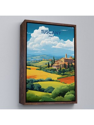 Oxyteez Ahşap Çerçeveli Toskana Italya Tablosu - TUSCANY-7764