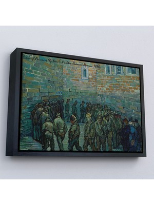 Oxyteez Ahşap Çerçeveli Vincent Van Gogh Tutuklular Çemberi Tablo - Prisoners' ROUND-7180