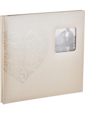 Storemax Albums Fotoğraf Albümleri MB-10EW Postbound Kabartmalı Deri Çerçeve Kapak Düğün Hafıza Defteri, x 30,48 Cm, Kalp