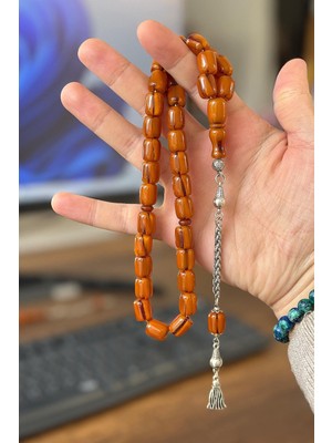 Tesbihkenti Özel Eskitme Model Kapsül Sıkma Kehribar Tesbih