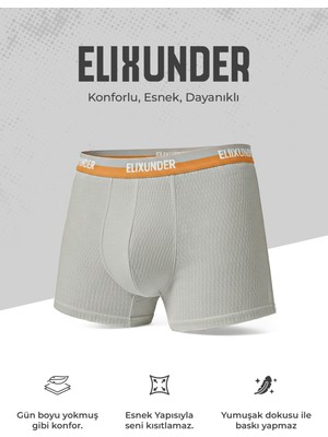 Elixunder 6'lı Erkek Boxer Terletmez Nefes Alabilen Pamuklu Boxer