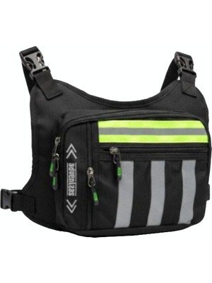 Seventeen Motosiklet ve Bisiklet Kullanıcıları Için Unisex Reflektörlü 3 Bölmeli Göğüs Çantası