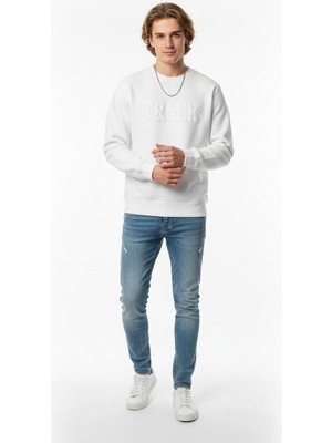 Ribana Classic Unısex Bisiklet Yaka Regular Baskılı Içi Pamuklu Sewatshirt