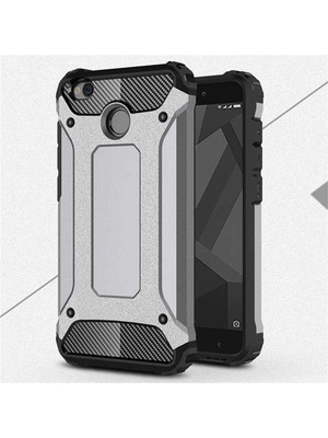 Storemax 4x ile Uyumlu Kılıf Crash Zırh Tipi Koruyucu Çift Katmanlı Silikon Kapak,gri