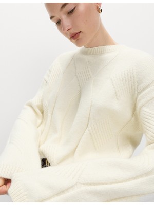 Marks & Spencer Alpaka Karışımlı Örgü Desenli Kazak