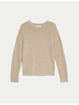 Marks & Spencer Dokulu Yuvarlak Yaka Kazak