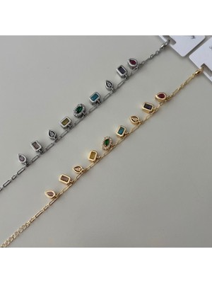 Asteria Jewelry Renkli Altın Rengi Charm Bileklik