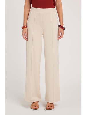 Tudors Kadın Relax Fit Rahat Kesim Modal Kumaş Yüksel Bel Geniş Paça taş Pantolon