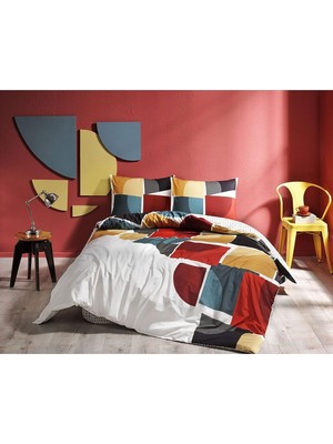 Storemax Leo Geometrik DESENLI%100 Pamuk Nevresim Takımı, Çok Renkli, Tek Kişilik