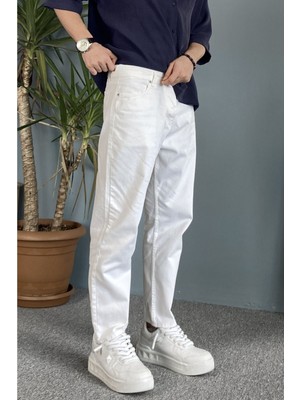 Alışveriş Sokağı Ekru Slim Fit Jean - Kot Pantolon