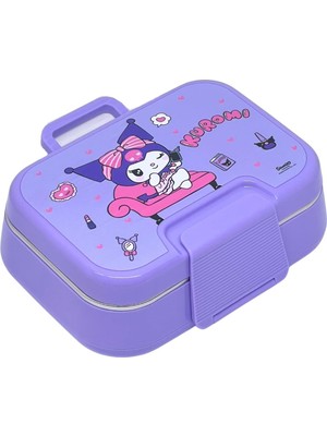 Storemax Bento 1030ML Lunchbox Lisanslı Tek Katlı 2 Bölmeli Paslanmaz Çelik Sefer Tası Yemek Kutu (Mor1)