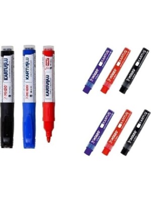 Storemax Kartuşlu Tahta 3 Renk ve 6 Adet Yedek Kartuş Tek Ebat Karışık