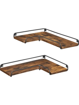 Storemax L Şeklinde Köşe Rafları, 2'li Set, Duvar Rafları, Yüzen Raflar, Endüstriyel Tarz, Oturma Odası, Yatak Odası, Mutfak, Yumuşak ve Siyah LLS831B01