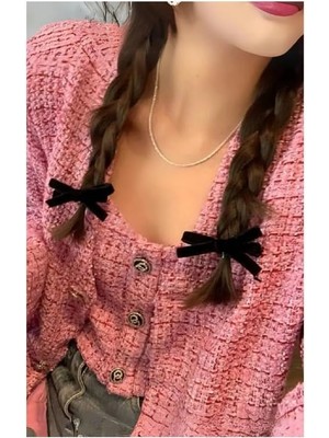 Storemax Kadın Kadife Fiyonk Model Lastikli Toka 2 Adet,kadın Çocuk Mandal Toka, Lastik Toka Seti, Toka Organizer, Toka, Kız Çocuk Toka, Toka