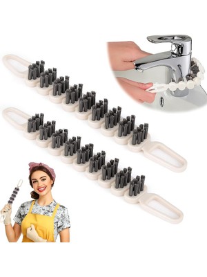 Storemax 2'li 360° Bükülebilir Aralık Temizleme Fırçası – 26,5 cm Esnek Saplı Kavisli Yüzey Temizleyici, Askı Delikli Çok Amaçlı Mutfak Lavabo Temizlik Fırçası