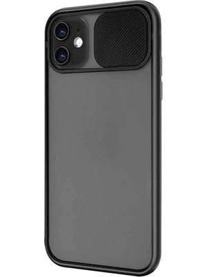 Storemax Ggm Aksesuar 11 ile Uyumlu Arkası Mat Yapıya Sahip Sürgülü Kamera Korumalı Silikon Kılıf (Siyah)