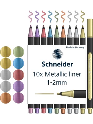 Storemax Metallicliner 020 (Çizgi Kalınlığı 1-2 Mm, Yüksek Metalik Mürekkep, Hızlı Kurur,%88 Biyo Bazlı Plastik Gövde) 10 Adet, Çeşitli