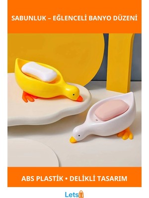 Letsii Sevimli Ördek Tasarımlı Dayanıklı Abs Plastik Sabunluk