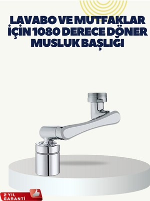 Teknodayım Çok Yönlü Dönebilen Musluk Başlığı 2 Fonksiyonlu Su Akışı