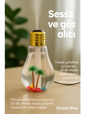 Msy Elektronik Ampul Şeklinde LED Işıklı Hava Nemlendirici – Buhar Makinesi, Oda Nemlendirici, Gece Lambası