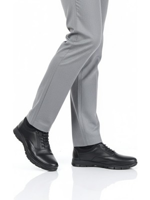 Wallerjon Erkek Hakiki Deri Esnek Kumaşlı Ortopedik Jel Taban Comfort Ayakkabı