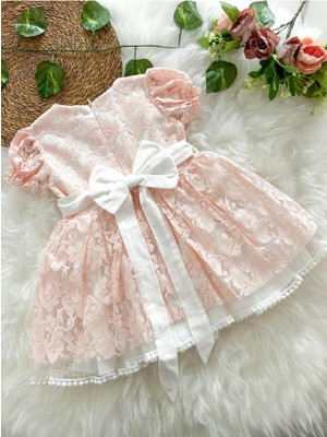 Aysskids Emma Kız Çocuk Güpür Detaylı Elbise