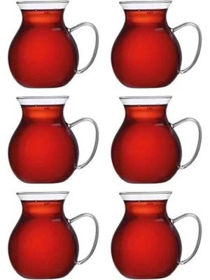 Storemax Keyfi Ala 6'lı Borosilikat Cam Çay Bardağı Seti, 200ML Termisil Kupa, Şık ve Dayanıklı, Çay Vakti Için Ideal (6 Adet)