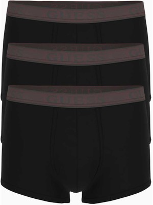 Guess Joe Erkek Siyah 3lü Boxer Paketi Dokuma Kumaş ile Konforlu ve Şık Seçim