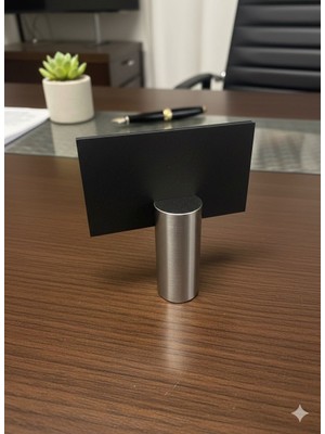 Atölye Asya Minimalist Paslanmaz Çelik Kartvizitlik – Masa Üstü Silindir Tasarım (60X25 Mm)