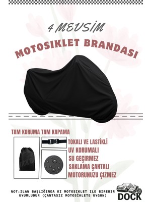 Dock Siyah Vespa Sprint 50 Motosiklet Brandası(4 Mevsim)