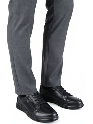 Wallerjon Erkek Hakiki Deri Ortopedik Kauçuk Kaymaz Taban Rahat Günlük Ayakkabı