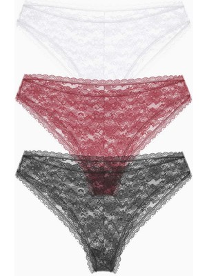 Guess Basic Lace  Kadın Brief 3lü Brazilian Külot Paketi