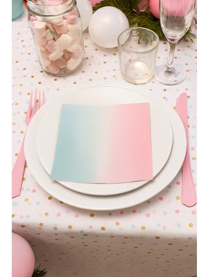 Dodomar  Peçete Cinsiyet Partisi Peçetesi Pembe Mavi Geçişli Lüks Cinsiyet Peçetesi 20LI 33*33