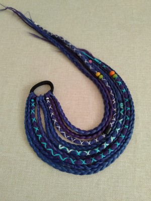 Bornova Rasta Mor Mavi Renkli Rasta Örgü Toka