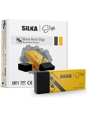 Kitabevimden Silka Silgi Black Rock Siyah (24 Lü Paket)