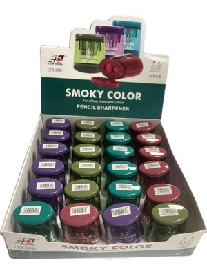 Kitabevimden Bafix Smoky Color Kalemtraş Çiftli Hazneli TR-308-24-PKT
