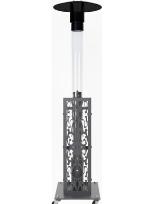 Yaşam Garden Dizayn Retro Antrasit Tekerlekli Lazer Korumalı Füze Pelet Soba