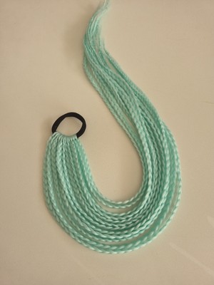 Bornova Rasta Su Yeşili Renkli Örgü Saç Tokası