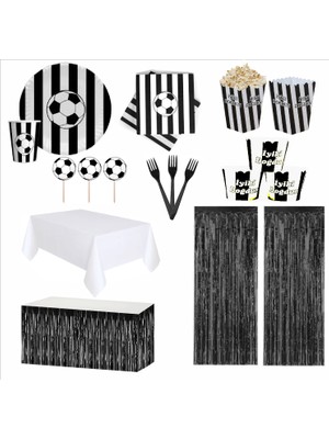 Zenviva Taraftar Siyah Beyaz Sofra Seti
