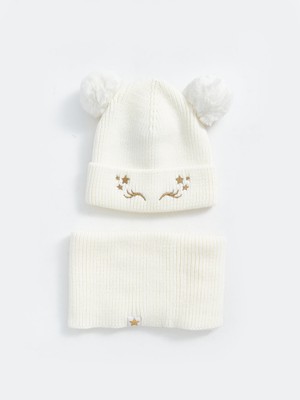 Lc Waikiki Yeni Sezon Nakışlı Kız Çocuk Atkı ve Bere