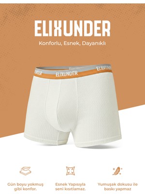 Elixunder 4'lü Erkek Boxer Terletmez Nefes Alabilen Pamuklu Boxer