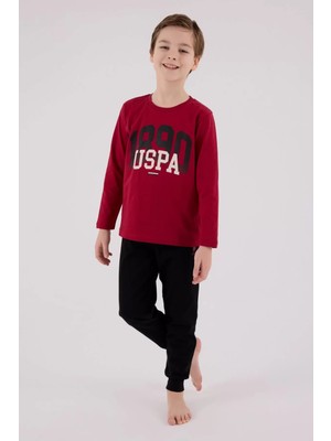 The Log İnvest U.s. Polo Assn Uzun Kol Pijama Takım US2203-4 Bordo