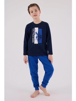 The Log İnvest U.s. Polo Assn  Uzun Kol Pijama Takım US2206-4 Lacivert