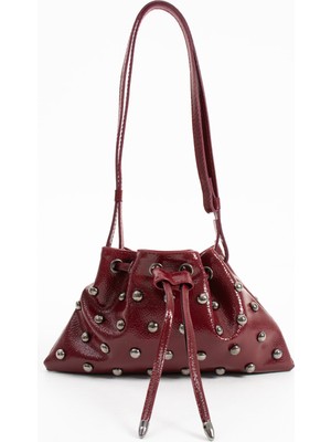 Nbi Bags Siyah Trok Taşlı Kadın Mini Kese Omuz Çanta