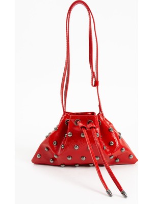 Nbi Bags Siyah Trok Taşlı Kadın Mini Kese Omuz Çanta