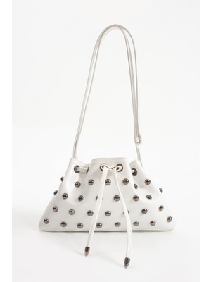 Nbi Bags Siyah Trok Taşlı Kadın Mini Kese Omuz Çanta