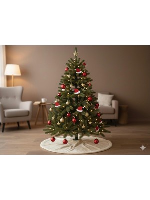 İğne İzi Yılbaşı Süsü, Noel Şapkası Süsü, Keçe Yılbaşı Ağacı Süsü Çam Ağacı Süsü, Noel Süsü 10'lu